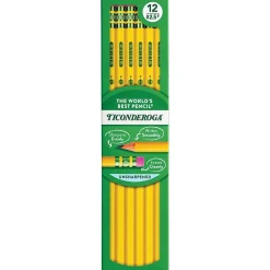 Ticonderoga The World's Best Pencil Wooden Pencil, 2.2mm, #2.5 Medium Lead, Dozen (X13885X)