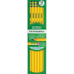 Ticonderoga The World's Best Pencil Wooden Pencil, 2.2mm, #3 Hard Lead, Dozen (X13883X)
