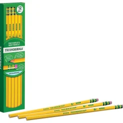 Ticonderoga The World's Best Pencil Wooden Pencil, 2.2mm, #3 Hard Lead, Dozen (X13883X)
