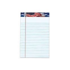TOPS American Pride Notepads, 5" x 8", Narrow Ruled, White, 50 Sheets/Pad, 12 Pads/Pack (TOP 75101)