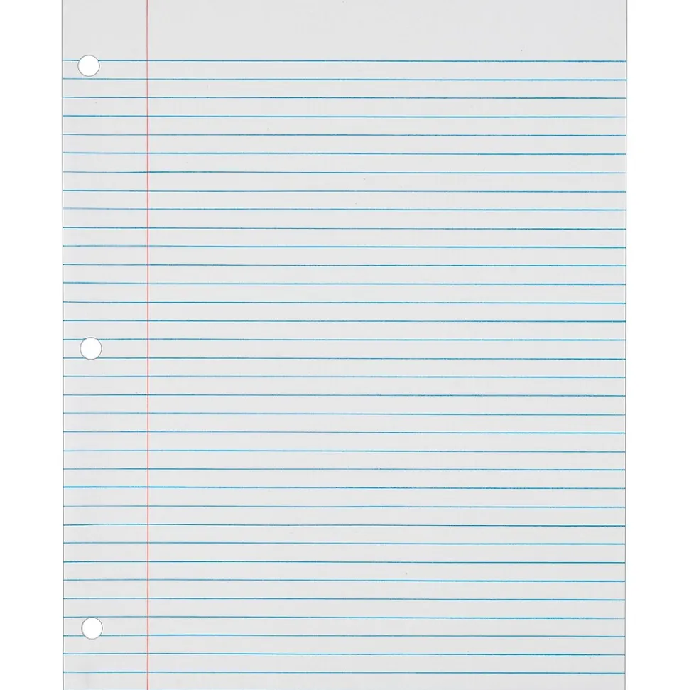 TOPS College Ruled Filler Paper, 8.5" x 11", 3-Hole Punched, 500 Sheets/Pack (62349)