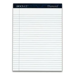 TOPS Docket Diamond Premium Stationery Tablets, 8-1/2" x 11-3/4", Legal Ruled, White, 50 Sheets/Pad, 2 Pads/Pack (63975)