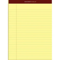 Tops Docket Gold Notepads, 8.5" x 11.75", Canary, 50 Sheets/Pad, 12 Pads/Pack (63950)