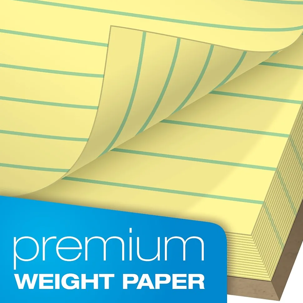 Tops Docket Gold Notepads, 8.5" x 11.75", Canary, 50 Sheets/Pad, 12 Pads/Pack (63950)