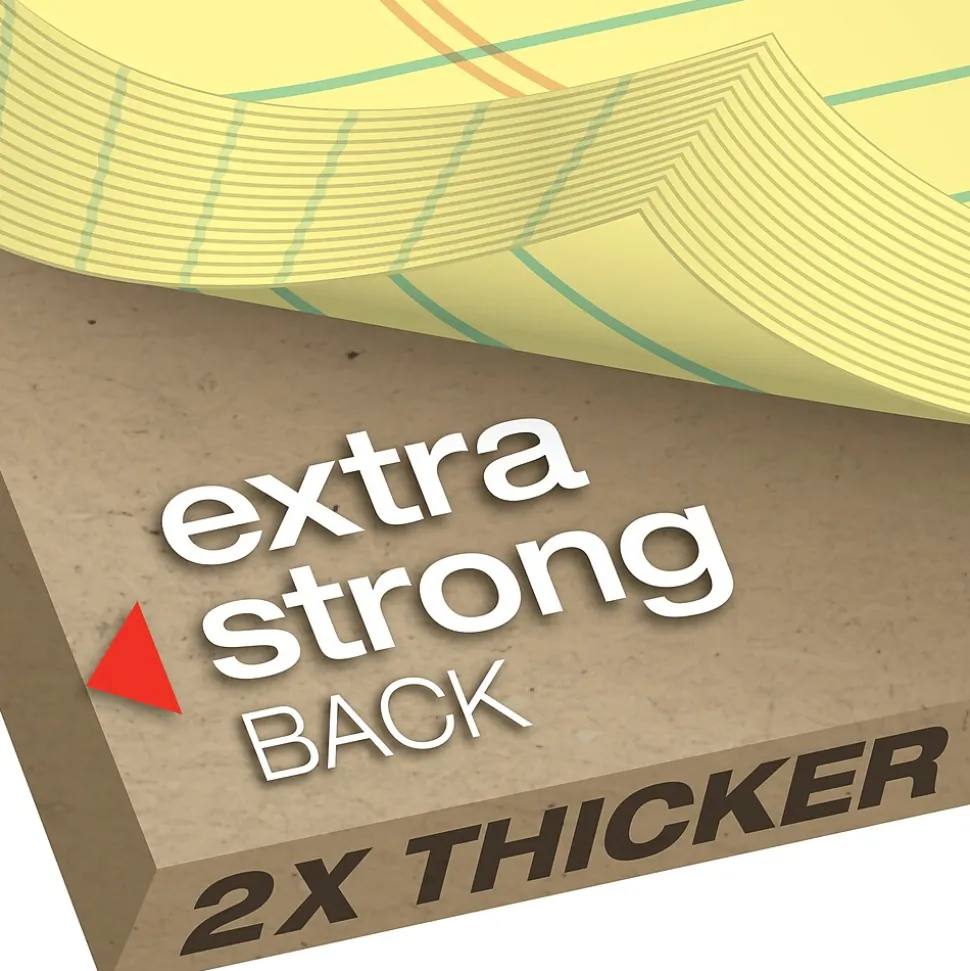 Tops Docket Gold Notepads, 8.5" x 11.75", Canary, 50 Sheets/Pad, 12 Pads/Pack (63950)