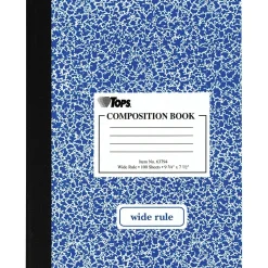 TOPS 1-Subject Composition Notebooks, 7.5" x 9.75", Wide Ruled, 100 Sheets, Each (63794)