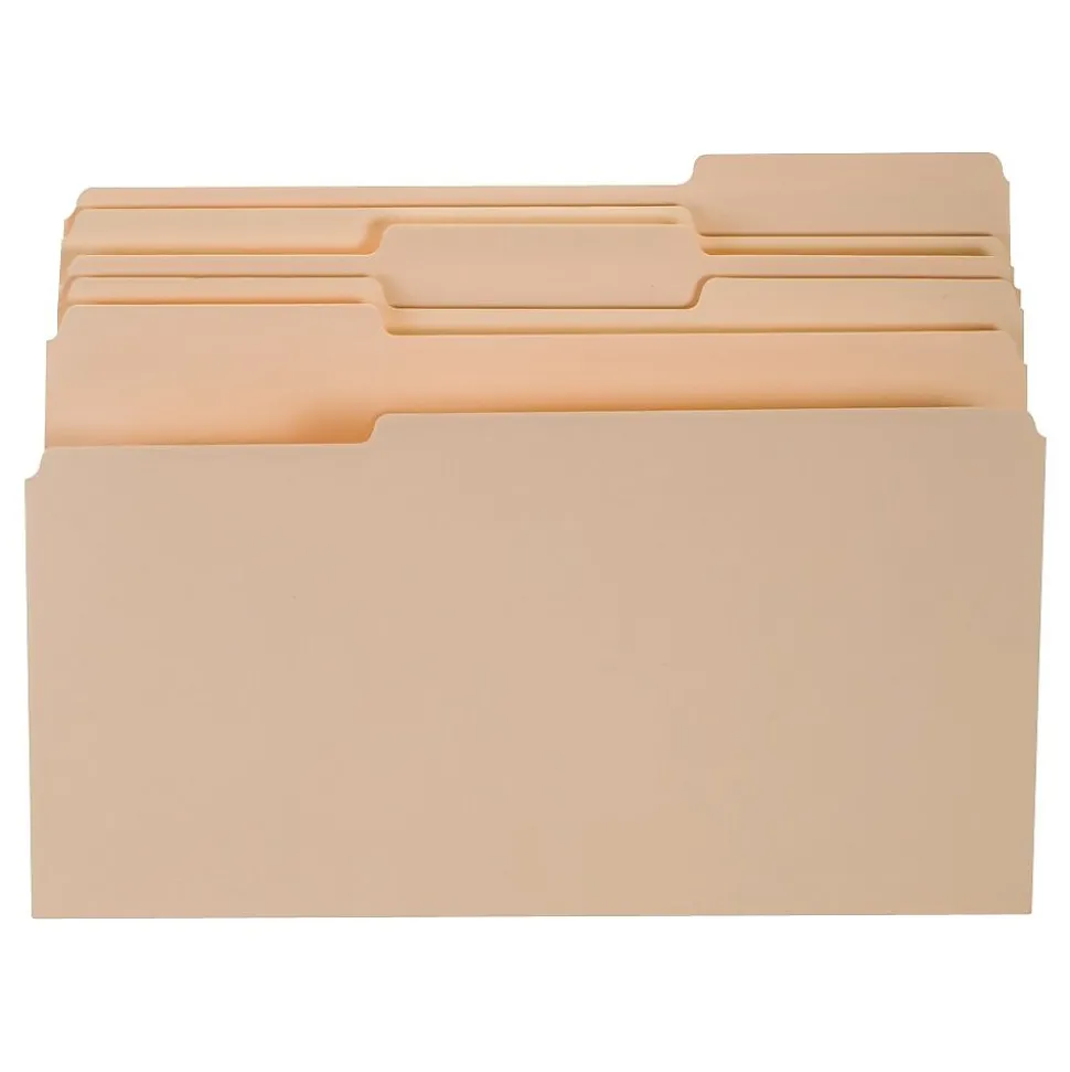 TRU RED™ 30% Recycled Top-Tab File Folders, 3-Tab, Manila, Legal-Size, 24/Pack (235408/TR58116)