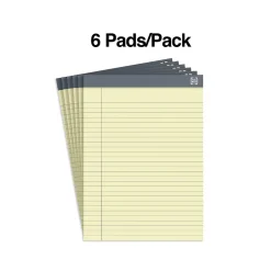 TRU RED™ Achieve Notepad, 8.5" x 11.75", Wide Ruled, Canary, 50 Sheets/Pad, 6 Pads/Pack (TR57364)