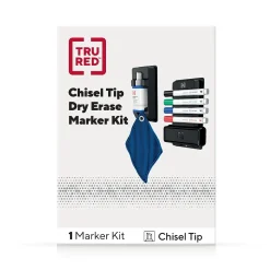 TRU RED™ Dry Erase Kit, Chisel Tip, Assorted, 4/Pack (TR61742/TR56940)