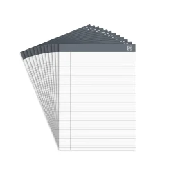 TRU RED™ Notepads 8.5" x 11.75", Narrow Ruled, White, 50 Sheets/Pad, 12 Pads/Pack (TR57369)
