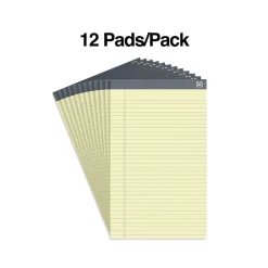 TRU RED™ Notepads, 8.5" x 14", Wide Ruled, Canary, 50 Sheets/Pad, 12 Pads/Pack (TR57371)