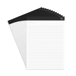 TRU RED™ Notepads, 8.5" x 11.75", Wide Ruled, White, 50 Sheets/Pad, 12 Pads/Pack (TR57382)