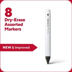 TRU RED™ Pen Dry Erase Markers, Fine Tip, Assorted, 8/Pack (TR61443/TR56881)