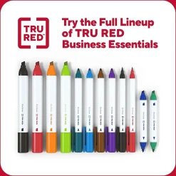 TRU RED™ Pen Dry Erase Markers, Fine Tip, Assorted, 12/pack (TR61455)