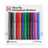 TRU RED™ Permanent Marker, Fine Tip, Assorted, 12/Pack (TR54530)
