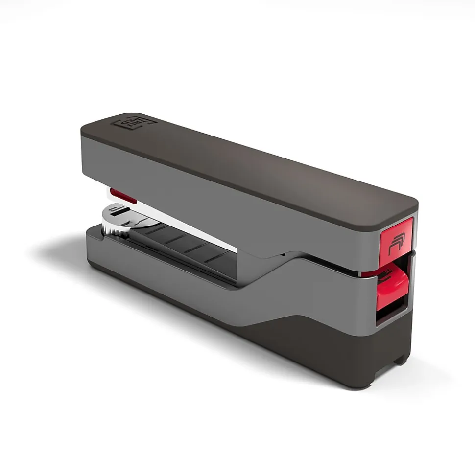 TRU RED™ Premium Desktop Stapler, 30-Sheet Capacity, Gray/Red (TR58078)
