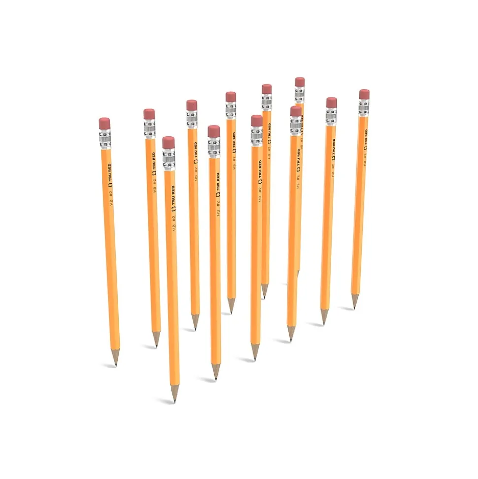 TRU RED™ Pre-Sharpened Wooden Pencil, 2.2mm, #2 Medium Lead, Dozen (TR58558)
