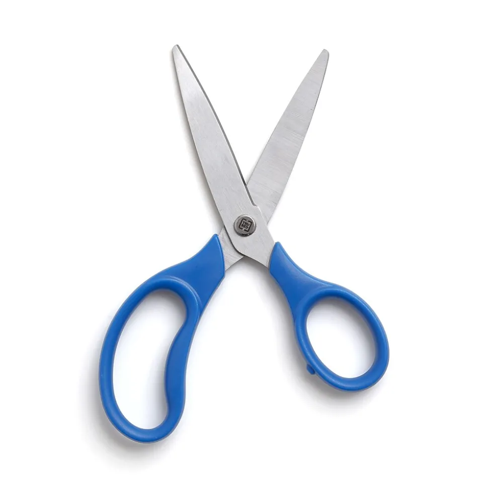 TRU RED™ Student 7" Stainless Steel Scissors, Straight Handle, Right & Left Handed, Assorted Colors (TR55048)