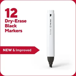 TRU RED™ Tank Dry Erase Markers, Chisel Tip, Black, 12/Pack (TR61440-CC)