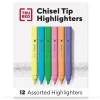 TRU RED™ Tank Highlighter with Grip, Chisel Tip, Assorted, 12/Pack (TR54585)