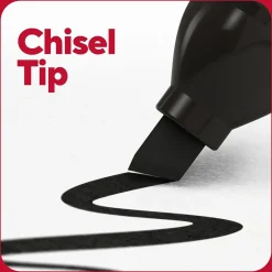 TRU RED™ Tank Permanent Markers, Chisel Tip, Black, 5/Pack (TR54523)