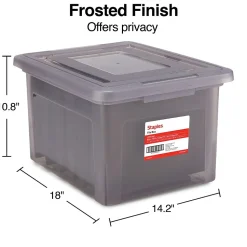 TRU RED™ Weather-Resistant File Box, Letter/Legal, Frost Gray, 4/Carton (TR57623CT)