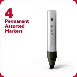 TRU RED™ XL Tank Permanent Markers, Chisel Tip, Assorted, 4/Pack (TR56935)