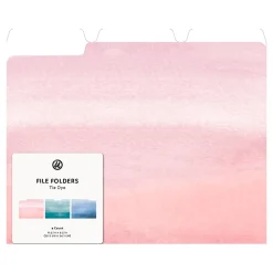 U Brands File Folders, 1/3-Cut Tab, Letter Size, Assorted Tie Dye, 9/Pack (5437U06-24)