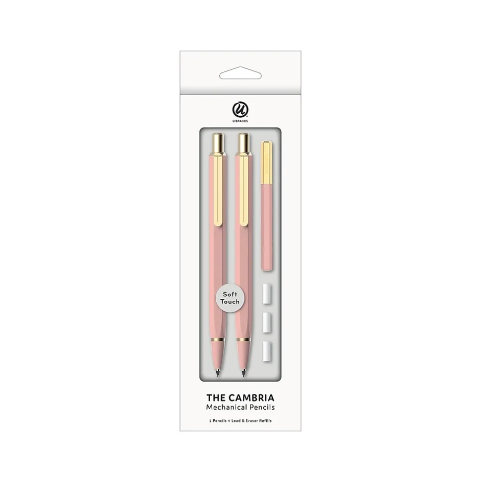 U Brands The Cambria Mechanical Pencil, 0.7mm, #2 Medium Lead, 2/Pack (2412U04-24)