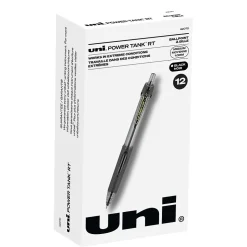 uni Power Tank RT Ballpoint Pens, Medium Point, 1.0mm, Black Ink, 12/Pack (42070)