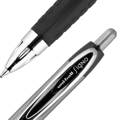 uni-ball 207 Signo RT Retractable Gel Pens, Medium Point, 0.7mm, Black Ink, 4/Pack (33960)