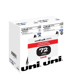 uniball Onyx Rollerball Pens, Fine Point, 0.7mm, Blue Ink, 72/Box (2013568)