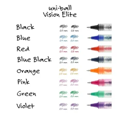 uniball Vision Elite Rollerball Pens, Bold Point, 0.8mm, Purple Ink (69025)