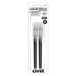 uniball Vision Elite Rollerball Pen Refills, Bold Point, 0.8mm, Black Ink, 2/Pack (61233)