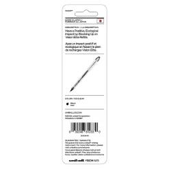 uniball Vision Elite Rollerball Pen Refills, Bold Point, 0.8mm, Black Ink, 2/Pack (61233)