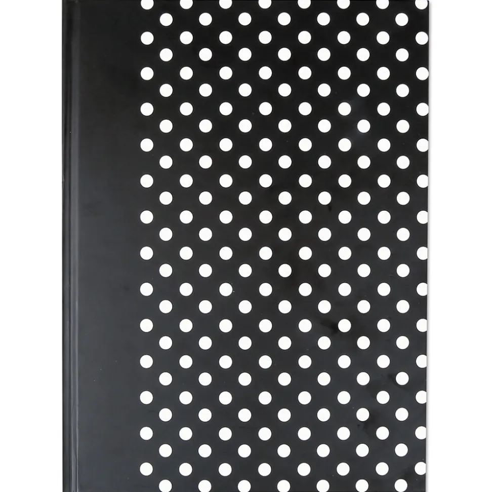 Universal Casebound Hardcover Notebook, Black with White Dots, 1-Subjects, 10 1/4 x 7 5/8, Each (66350)
