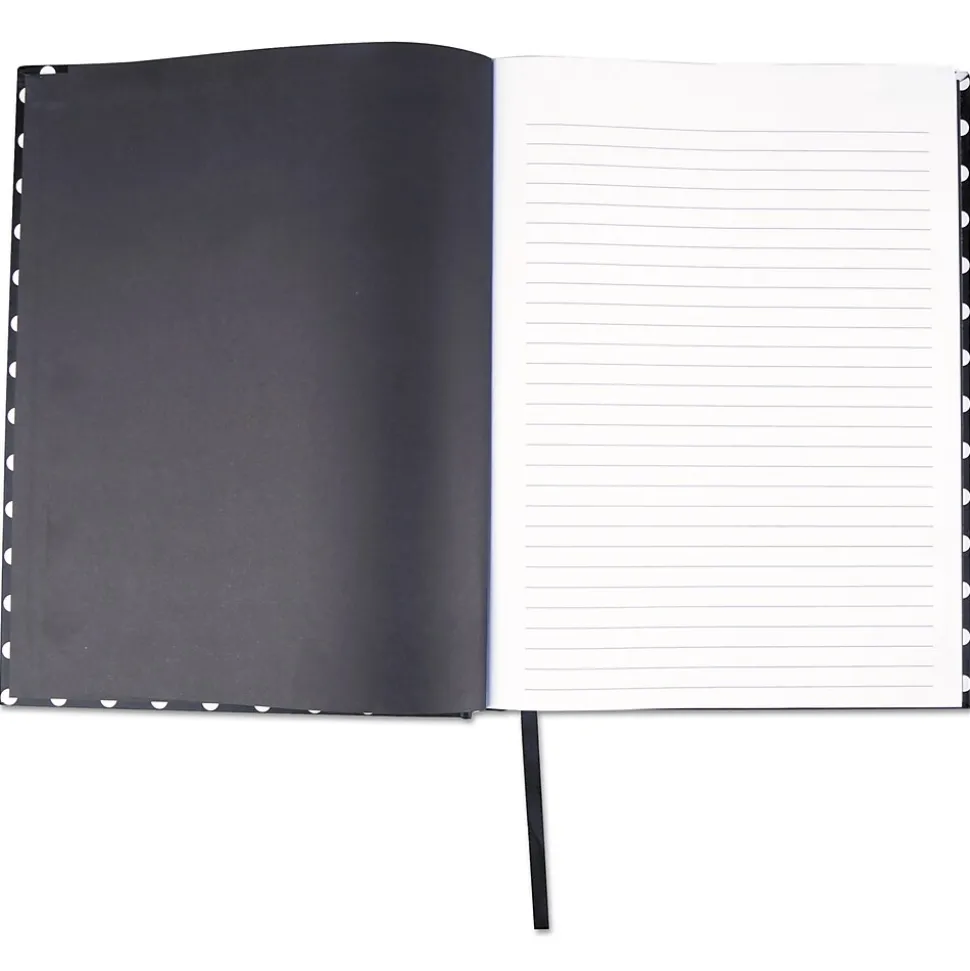 Universal Casebound Hardcover Notebook, Black with White Dots, 1-Subjects, 10 1/4 x 7 5/8, Each (66350)