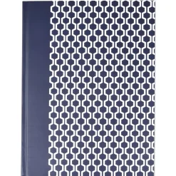 Universal Casebound Hardcover Notebook, Dark Blue with Hexagon Pattern, 1-Subjects, 10 1/4 x 7 5/8, Each (66351)