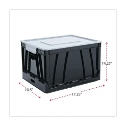 Universal Collapsible Crate, 17 1/4 X 14 1/4 X 10 1/2, Black/gray, 2/pack