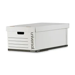 Universal Medium Duty Corrugated File Box with Lift Off Lid, Legal Size, White, 12/Carton (UNV95221)