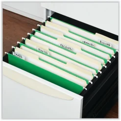 Universal Recycled Hanging File Folder, Letter Size, Bright Green, 25/Box (UNV14117)
