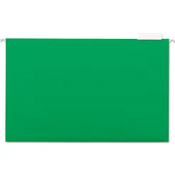 Universal Recycled Hanging File Folder, Legal Size, Bright Green, 25/Box (UNV14217)