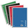Universal 1-Subject Notebooks, 8" x 10.5", College Ruled, 70 Sheets, Assorted Colors, 4/Pack (UNV66614)