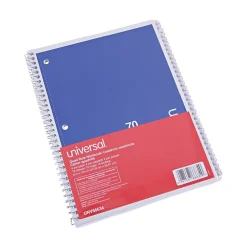 Universal Subject Notebooks, 8" x 10.5", Quad, 70 Sheets, White, 4/Pack (UNV66634)