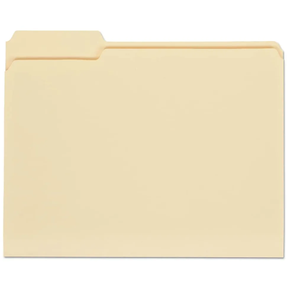 Universal Top Tab File Folders, 1 Tab, Letter Size, Manila, 100/Box (UNV12113)