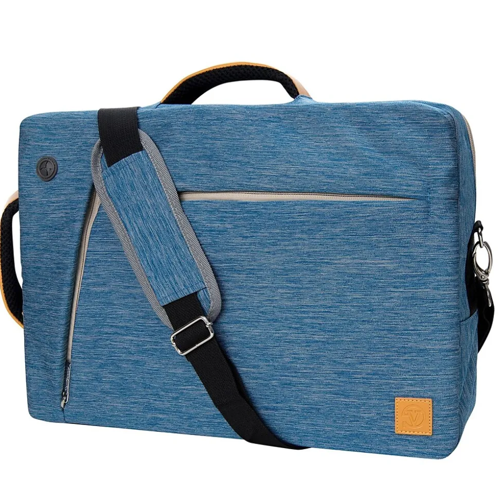 Vangoddy Slate 15.6" Nylon Water Resistant Laptop Bag, Slate Blue (LAPLEA031)