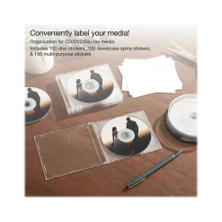 Verbatim Inkjet Media Labels, White, 7 Labels/Sheet, 50 Sheets/Pack (71126)