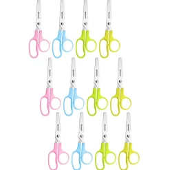Westcott Kleencut 5" Kids Stainless Steel Scissors, Blunt Tip, Assorted Colors, 12/Pack (ACM42516-12)