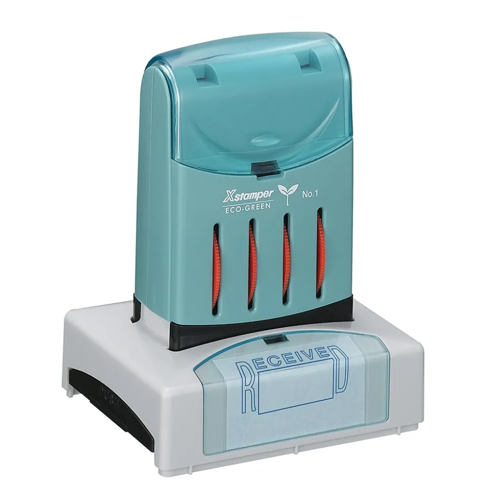 Xstamper NO.1 Pre-Inked Dater, "RECEIVED", Blue and Red Inks (036046)