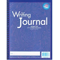 Zaner-Bloser Writing Journal Composition Notebooks, 8" x 10.5", Wide Ruled, 50 Sheets, Purple, 6/Bundle (ELP0603-6)